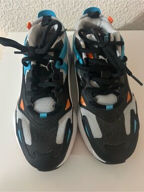 Puma Black, Blue & Orange Men's Athletic Sneakers